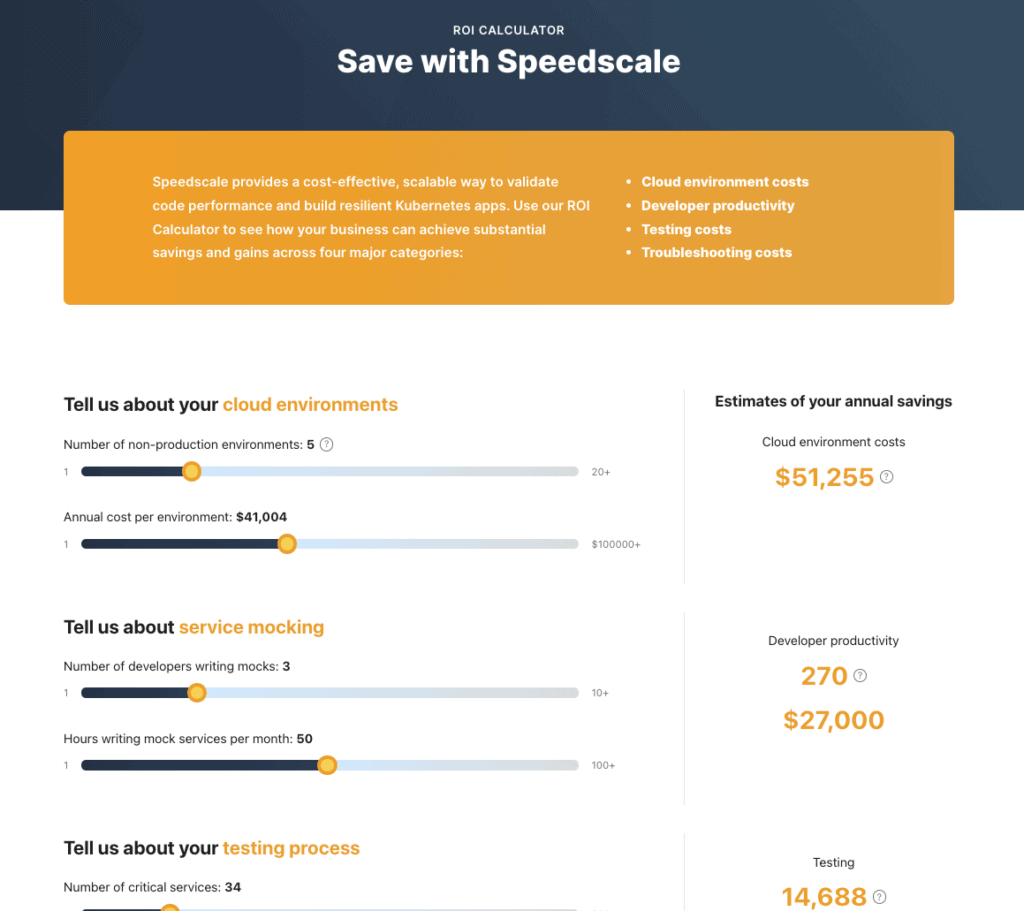 Speedscale ROI Calculator